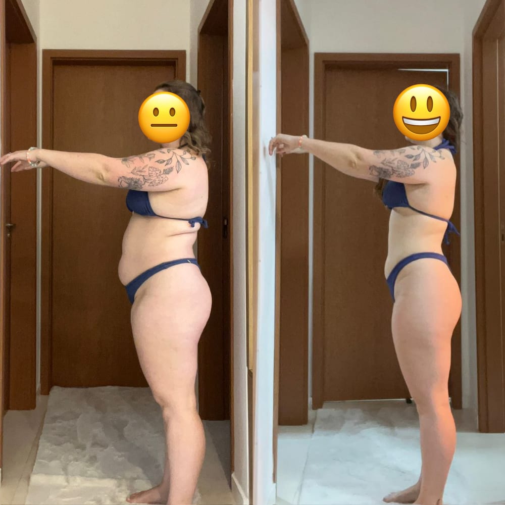 Antes e depois — evolução de aluna do Nelson Neto Team