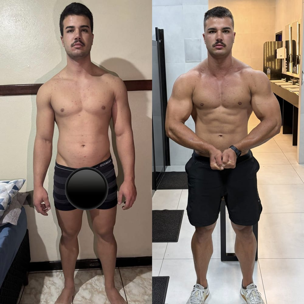 Antes e depois — evolução de aluno do Nelson Neto Team