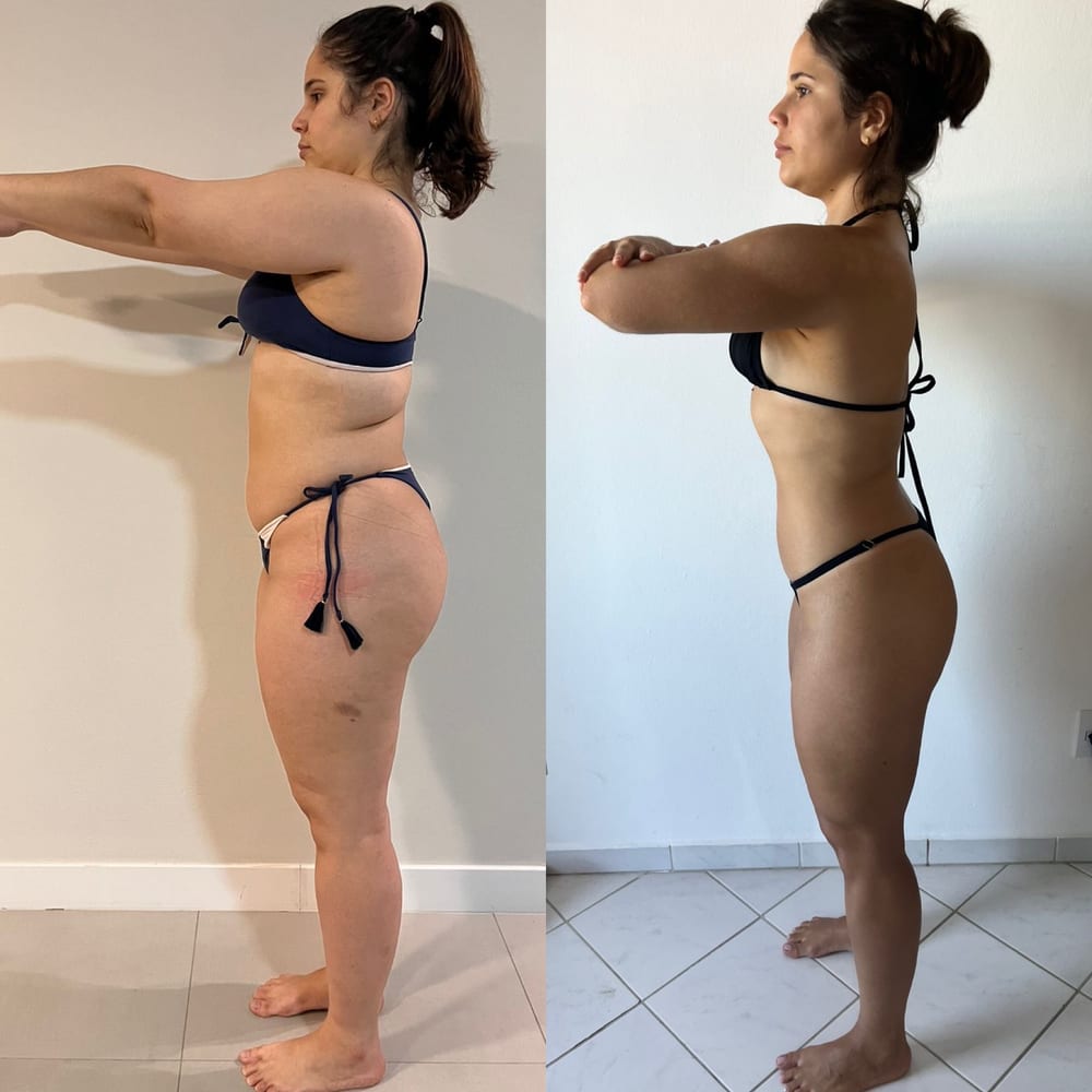 Antes e depois — evolução de aluna do Nelson Neto Team